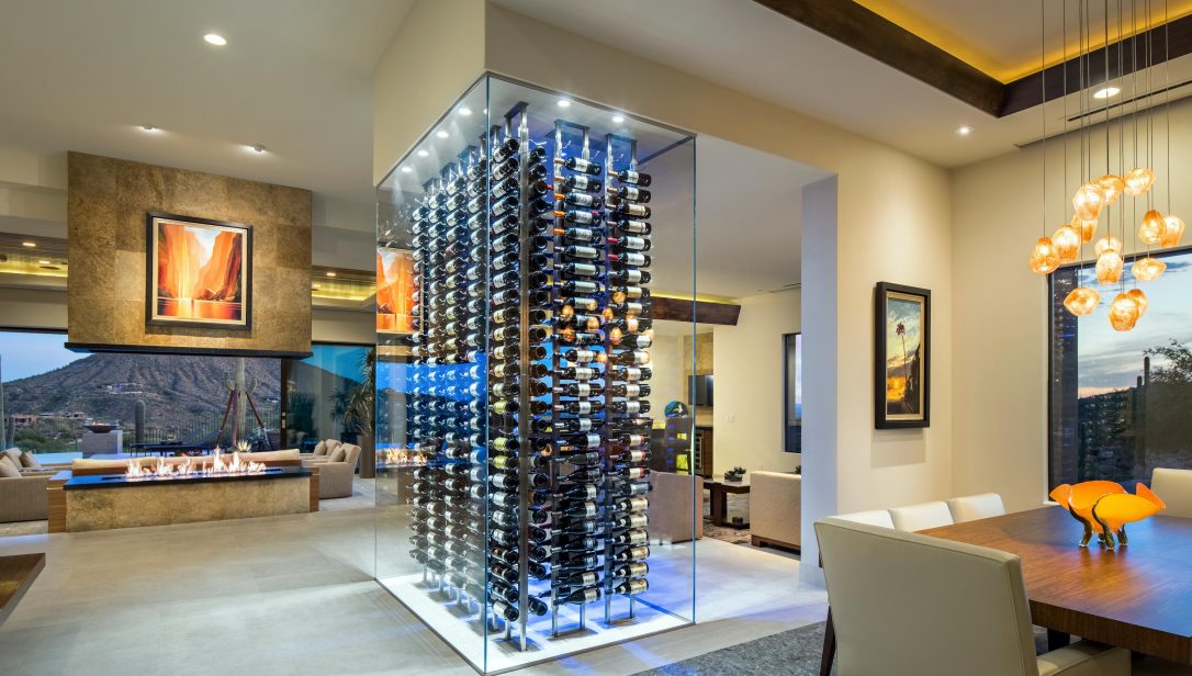 glass enclosed wine wall cost